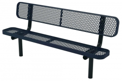 Metal bench legs with back garden ends for a contemporary metal bench.